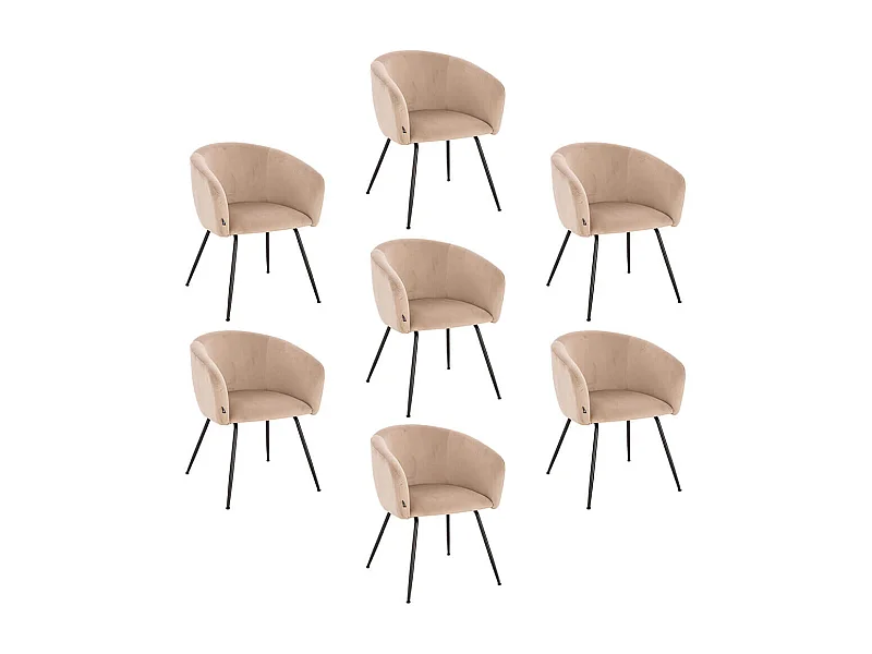 Home Deluxe Chaise de salle à manger ARIA Beige Quantité : 7