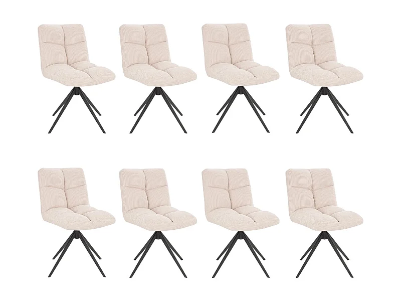 Home Deluxe Chaise de salle à manger NODA Cordée Crème Quantité : 8