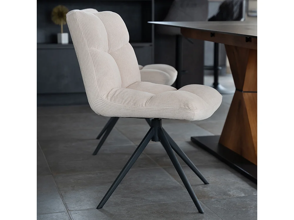 Home Deluxe Chaise de salle à manger NODA Cordée Crème Quantité : 8