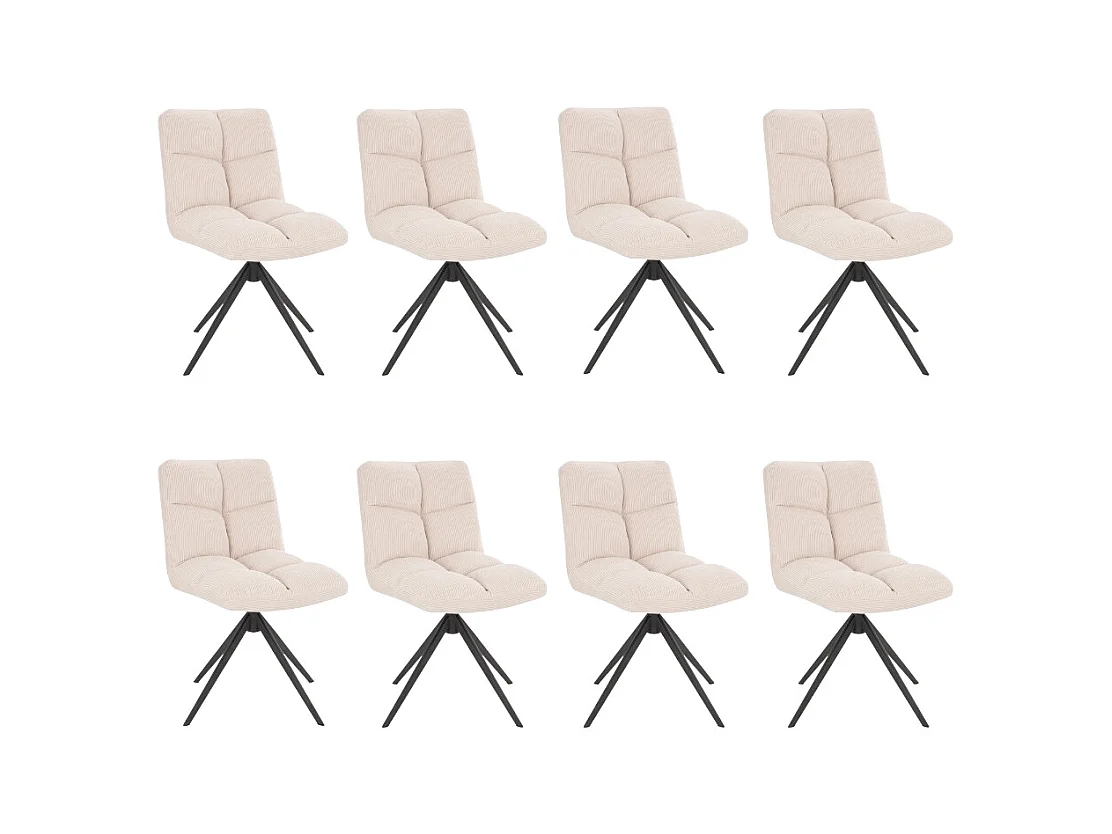 Home Deluxe Chaise de salle à manger NODA Cordée Crème Quantité : 8