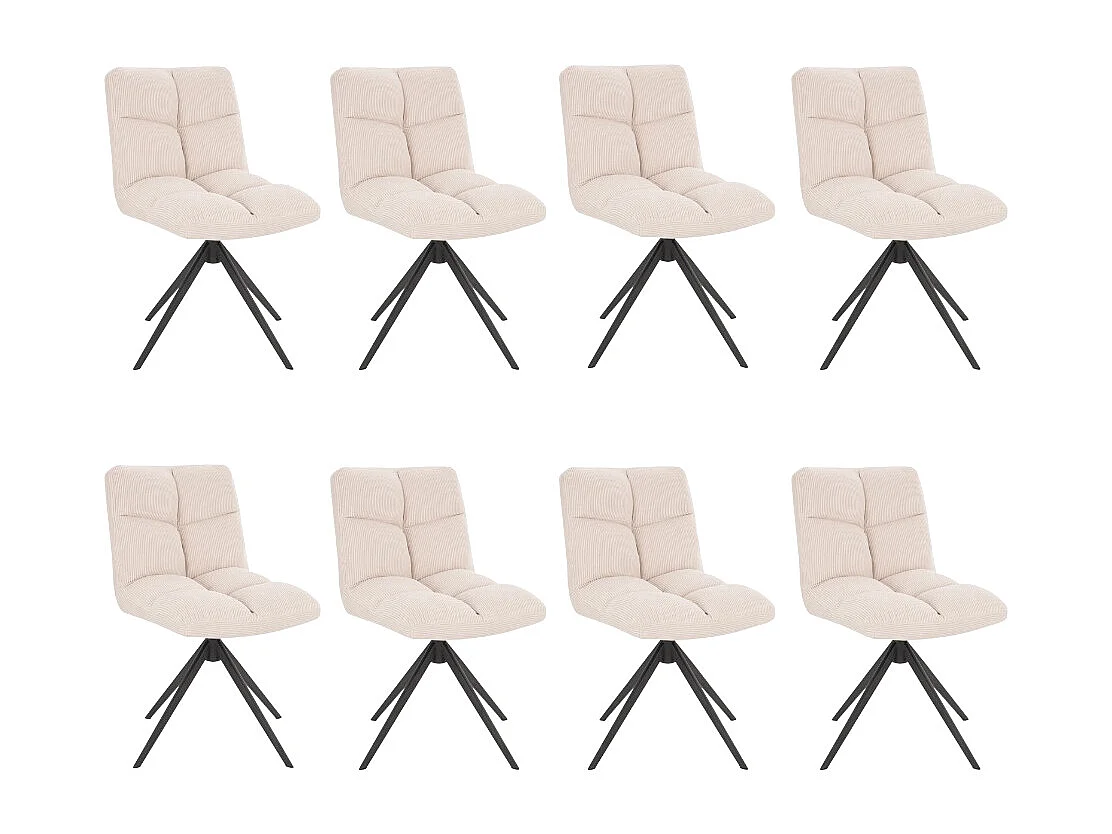 Home Deluxe Chaise de salle à manger NODA Cordée Crème Quantité : 8
