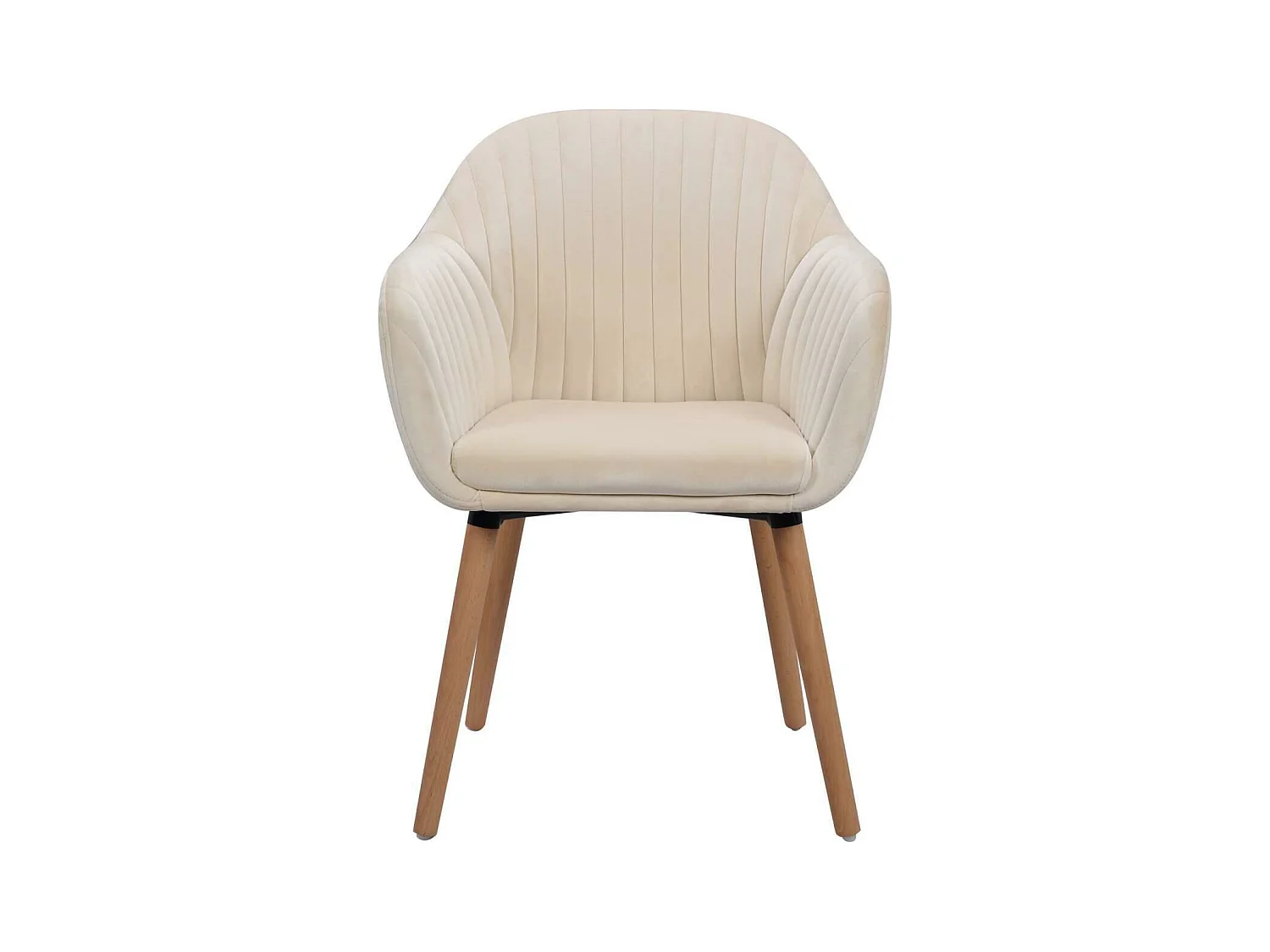 Chaises de salle à manger en velours 2 pièces blanc crème 19_0000368