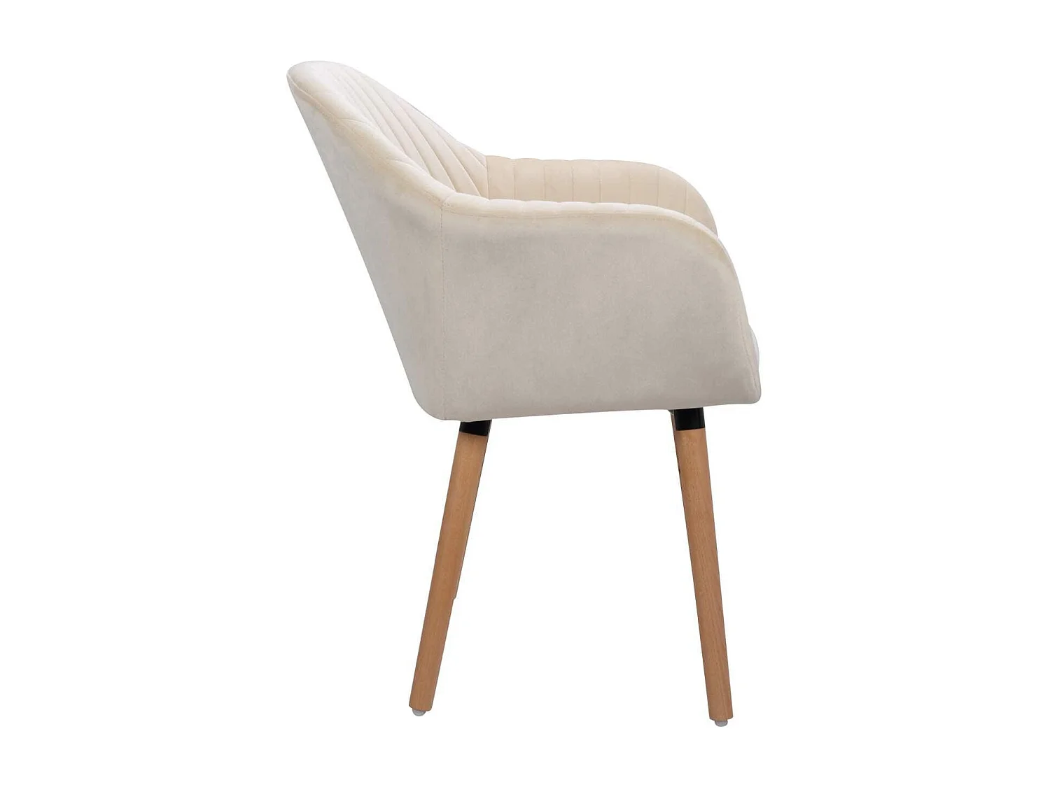 Chaises de salle à manger en velours 2 pièces blanc crème 19_0000368