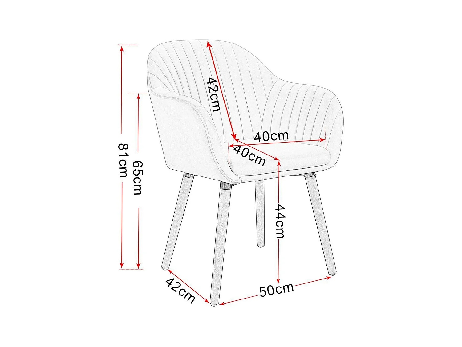 Chaises de salle à manger en velours 2 pièces blanc crème 19_0000368