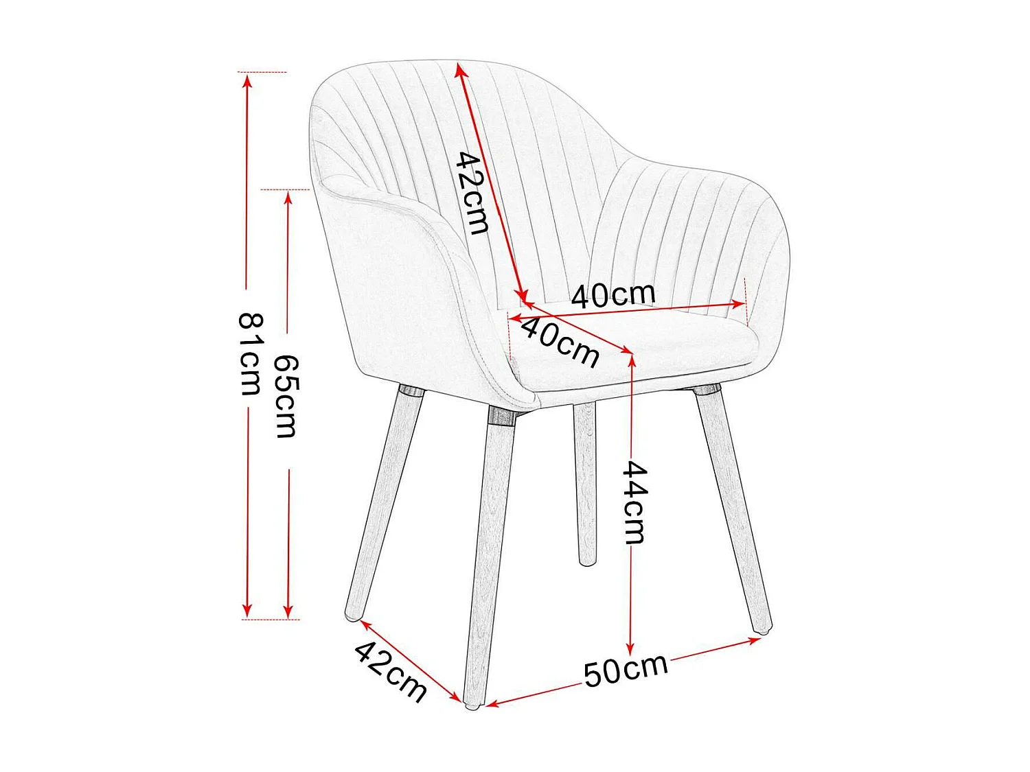 Chaises de salle à manger en velours 2 pièces blanc crème 19_0000368
