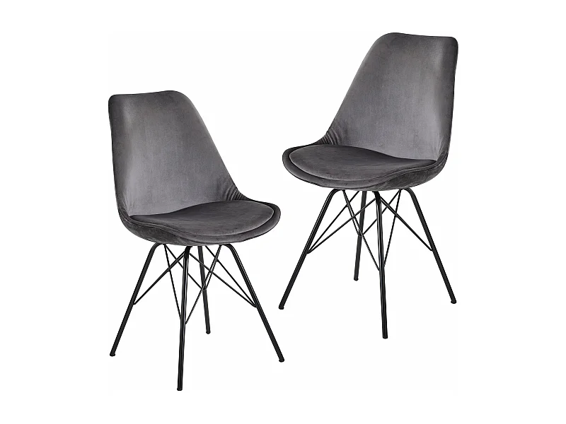 lot de 2 chaise de salle à manger chaise velours chaise de cuisine design scandinave tissu
