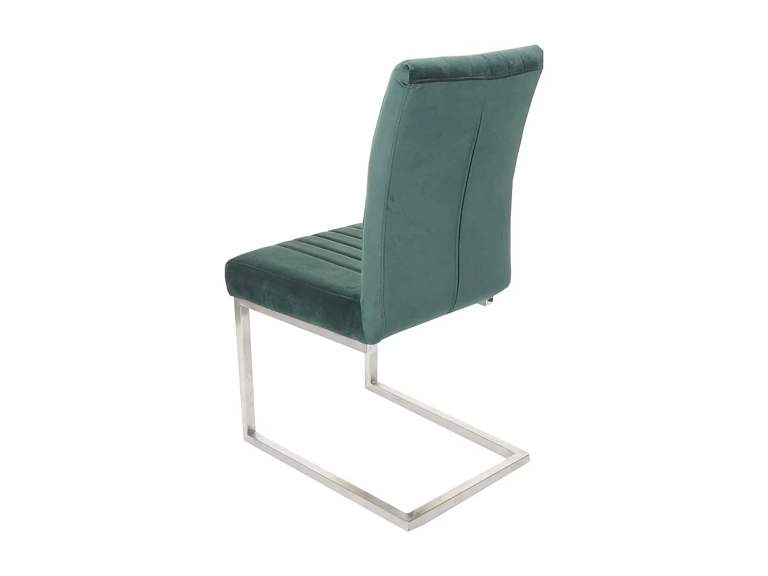 Lot de 2 chaises de salle à manger chaise de conférence en acier inoxydable brossé velours vert CDS04484