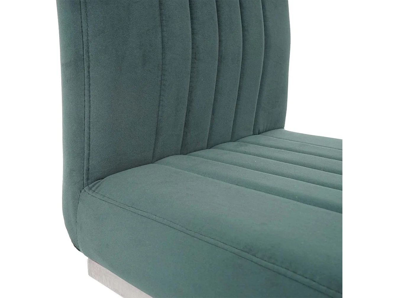 Lot de 2 chaises de salle à manger chaise de conférence en acier inoxydable brossé velours vert CDS04484