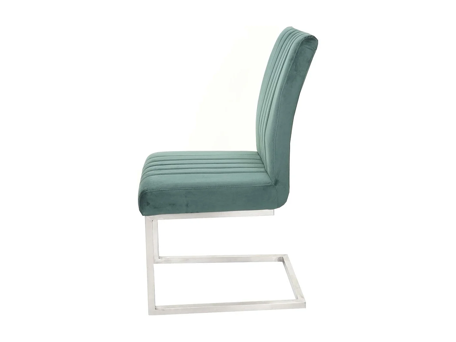 Lot de 2 chaises de salle à manger chaise de conférence en acier inoxydable brossé velours vert CDS04484