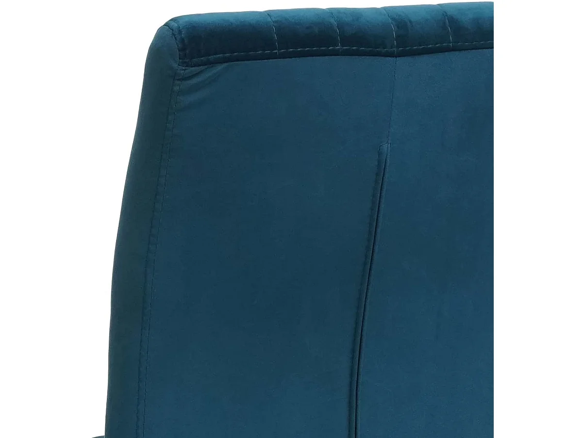 Lot de 2 chaises de salle à manger chaise de conférence en acier inoxydable brossé velours bleu turquoise CDS04485