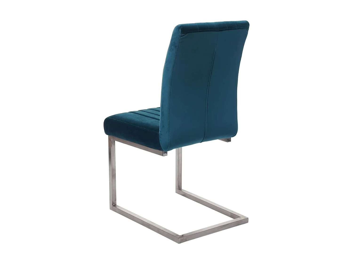 Lot de 2 chaises de salle à manger chaise de conférence en acier inoxydable brossé velours bleu turquoise CDS04485