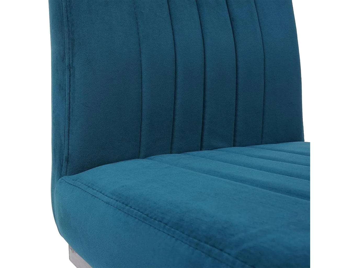 Lot de 2 chaises de salle à manger chaise de conférence en acier inoxydable brossé velours bleu turquoise CDS04485