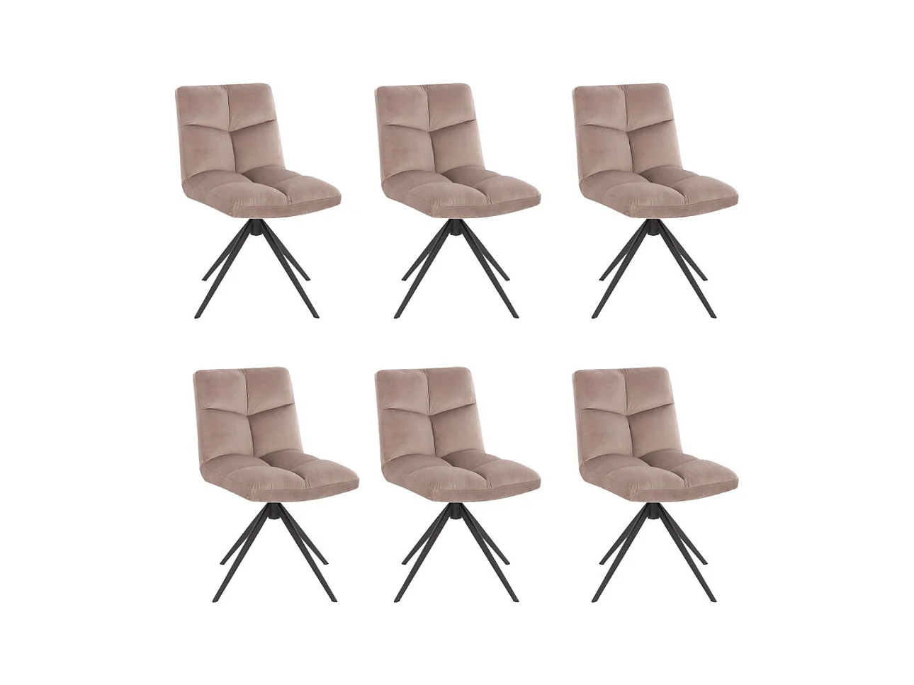 Home Deluxe Chaise de salle à manger NODA Marron clair Quantité : 6