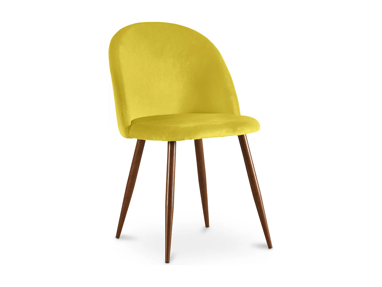Chaise de salle à manger - Tapissée de velours - Design scandinave - Evelyne Crème