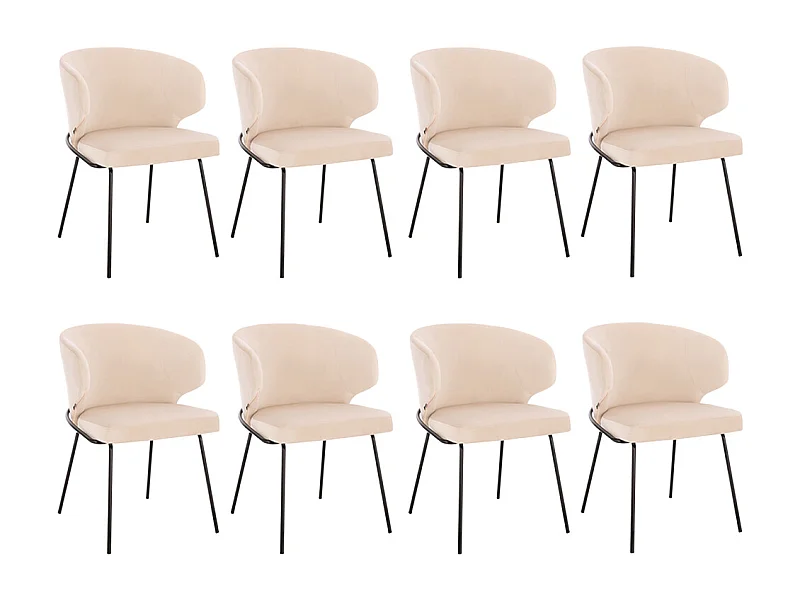 Home Deluxe Chaise de salle à manger AMARA Beige Quantité : 8