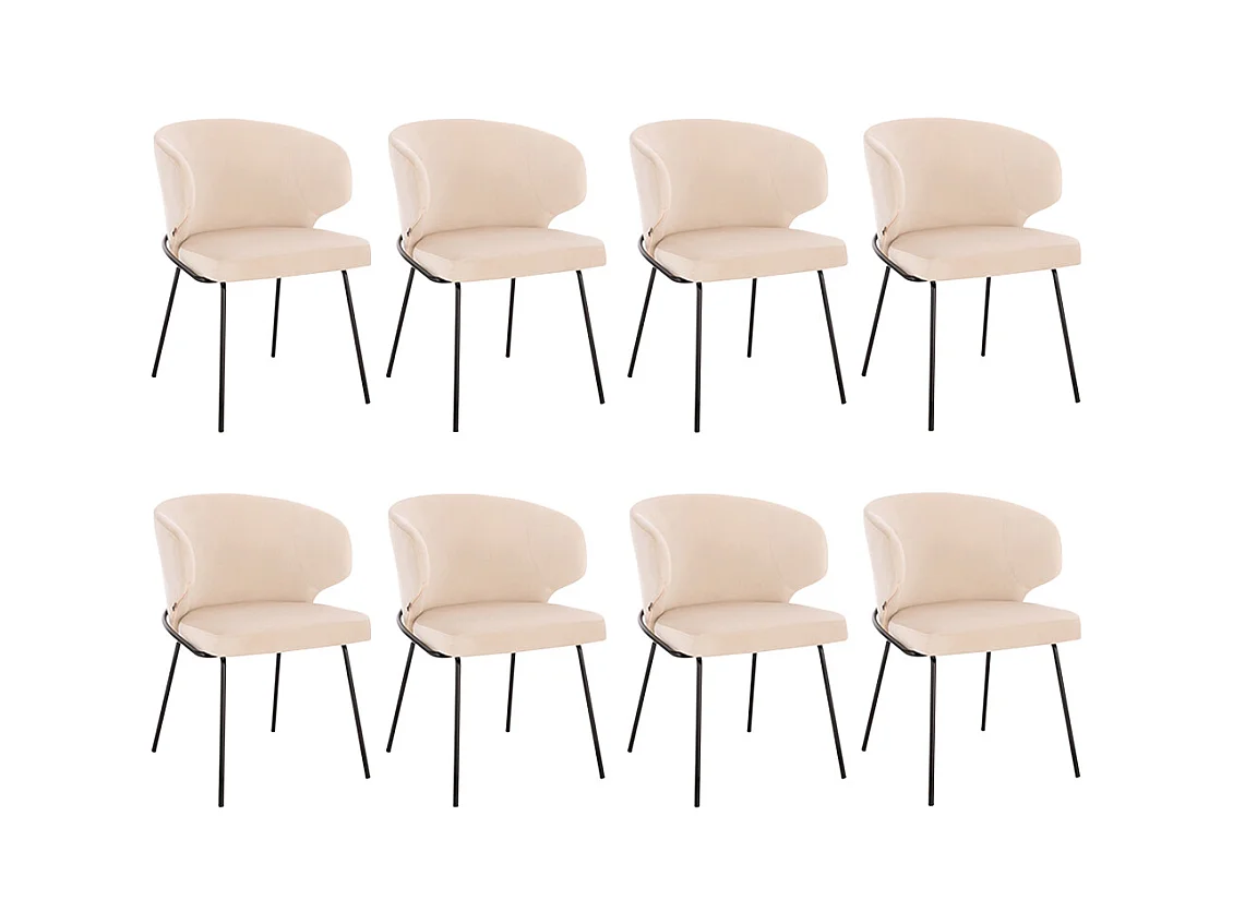 Home Deluxe Chaise de salle à manger AMARA Beige Quantité : 8