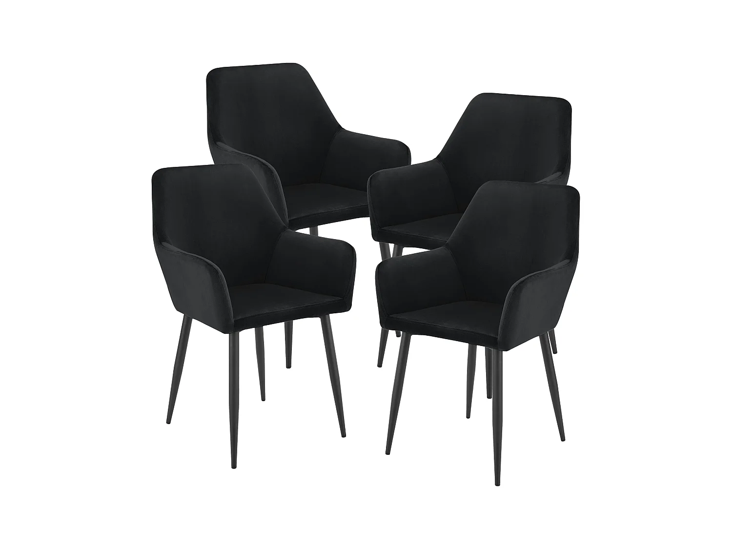 Lot de 4 chaises de salle à manger Hollola 86 x 57 x 56 cm noir [en.casa]
