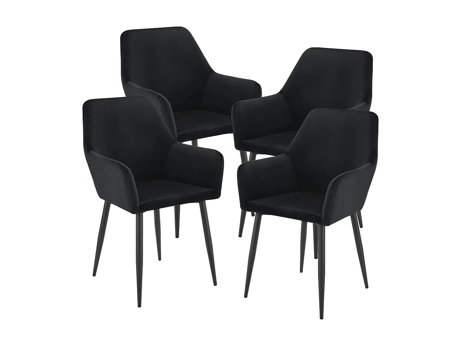 Lot de 4 chaises de salle à manger Hollola 86 x 57 x 56 cm noir [en.casa]