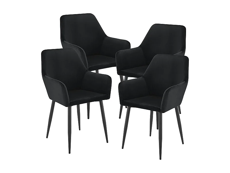 Lot de 4 chaises de salle à manger Hollola 86 x 57 x 56 cm noir [en.casa]