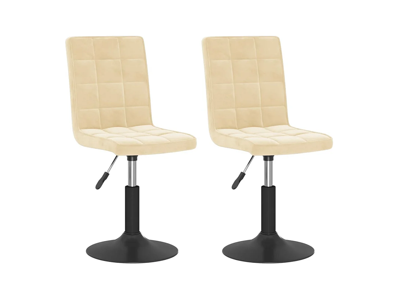 Chaises pivotantes à manger lot de 2 crème velours