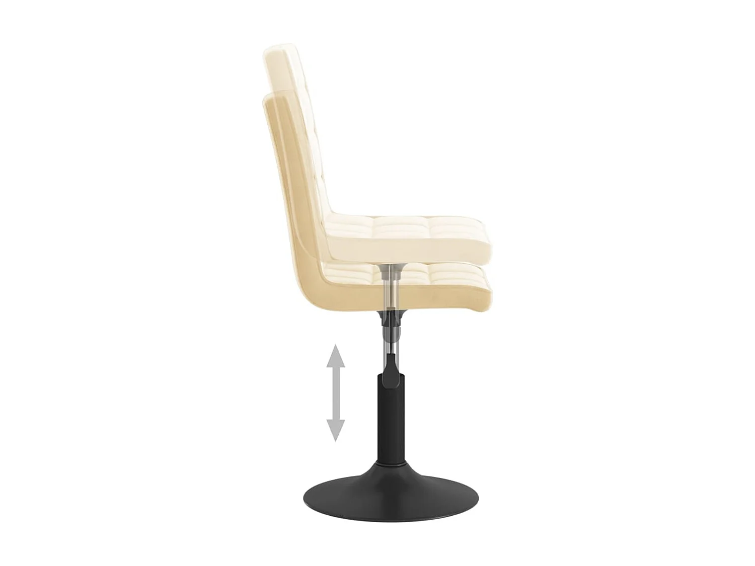 Chaises pivotantes à manger lot de 2 crème velours