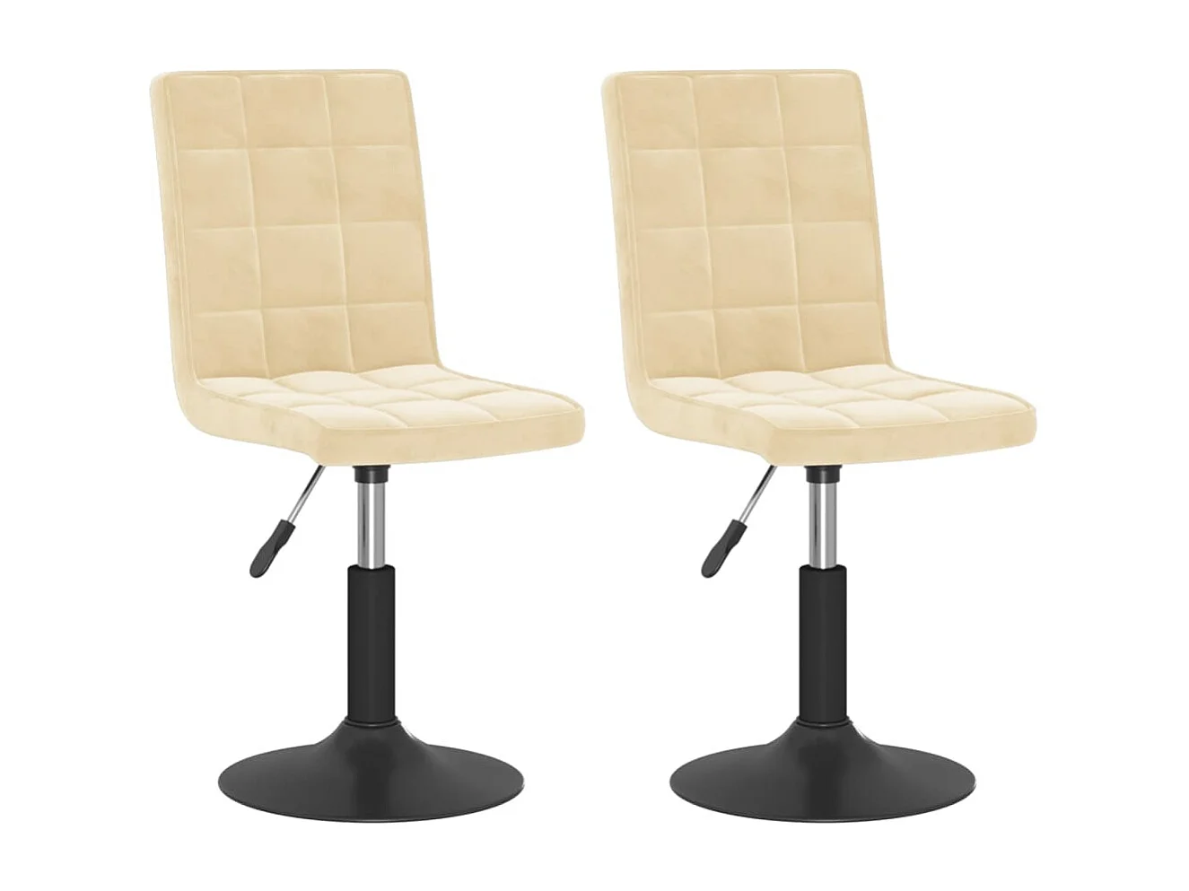 Chaises pivotantes à manger lot de 2 crème velours