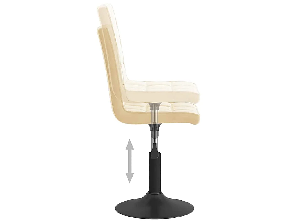 Chaises pivotantes à manger lot de 2 crème velours