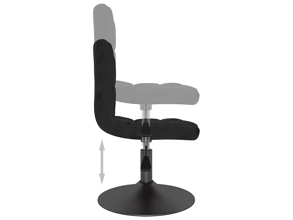 Chaise pivotante de salle à manger Noir Velours