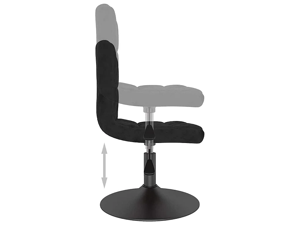Chaise pivotante de salle à manger Noir Velours