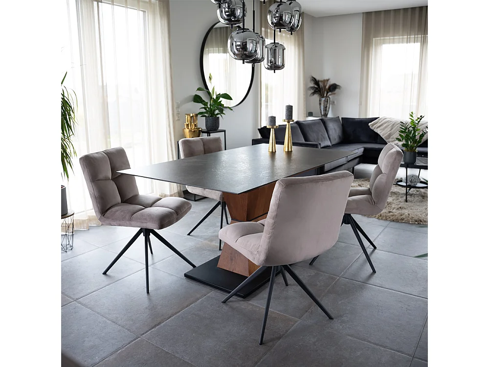 Home Deluxe Chaise de salle à manger NODA marron clair Quantité : 8