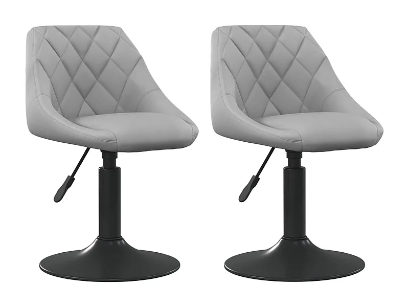 Chaises pivotantes de salle à manger 2 pcs Gris clair Velours 20