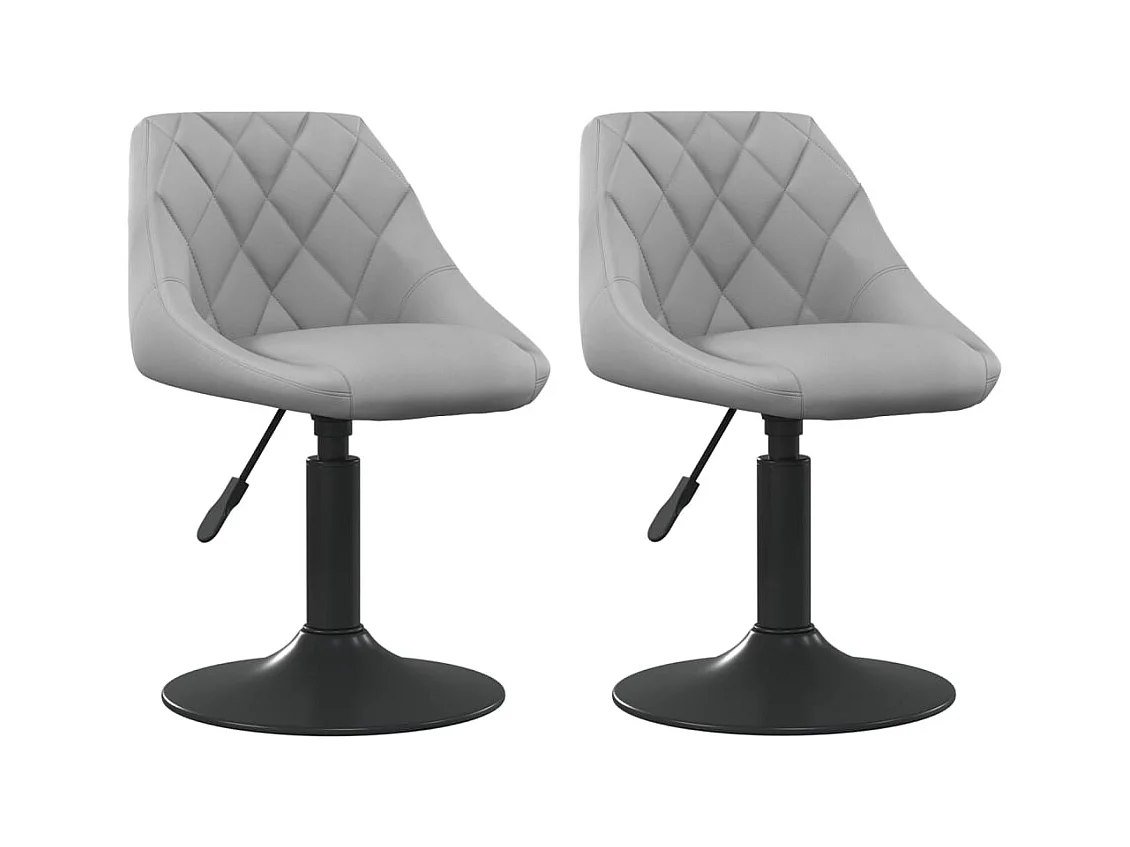 Chaises pivotantes de salle à manger 2 pcs Gris clair Velours 20