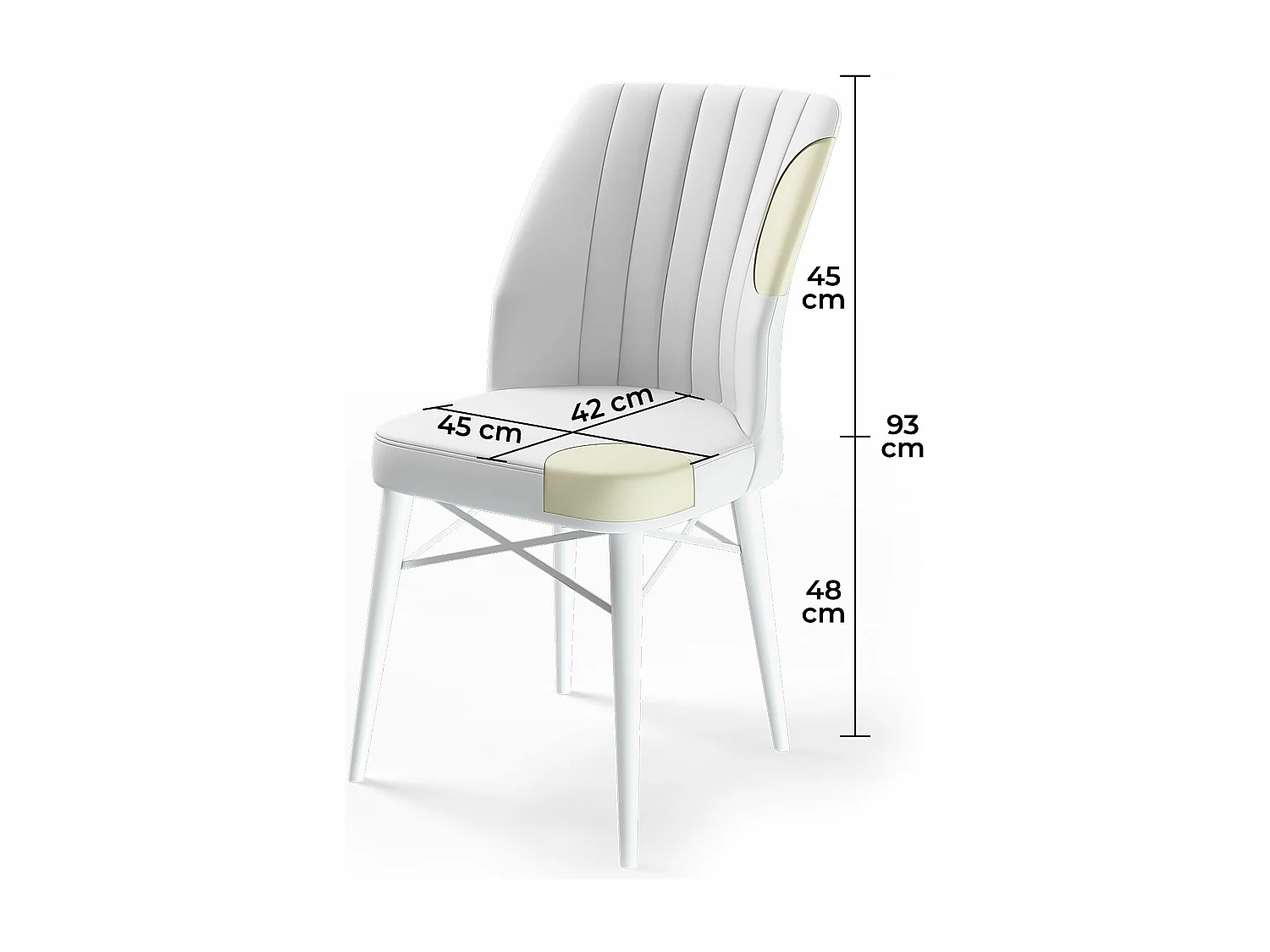 Lot de 4 chaises Miur Velours Gris foncé et Métal Noir