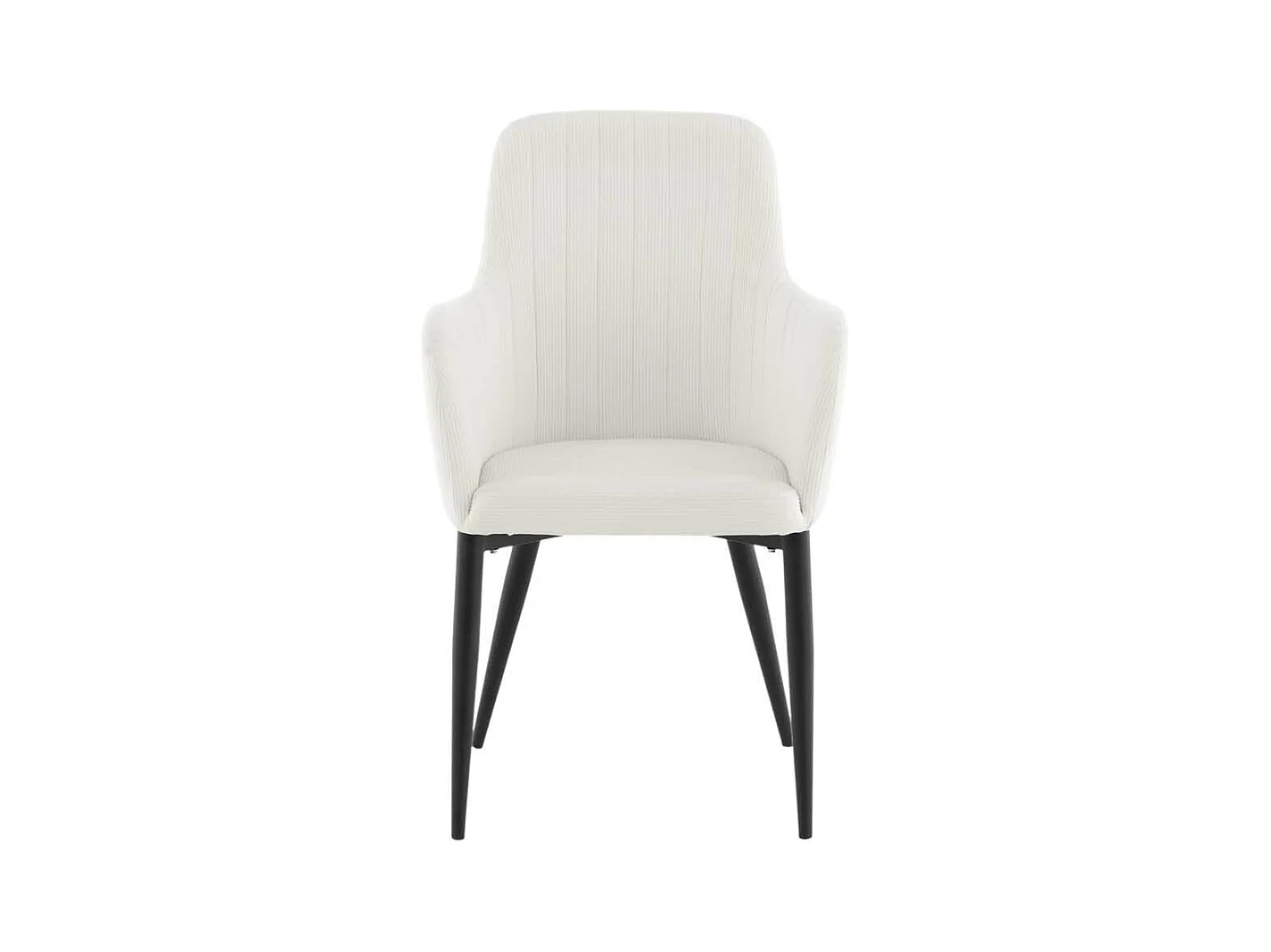 Comfort chaise de salle à manger avec accoudoirs velourss côtelé blanc