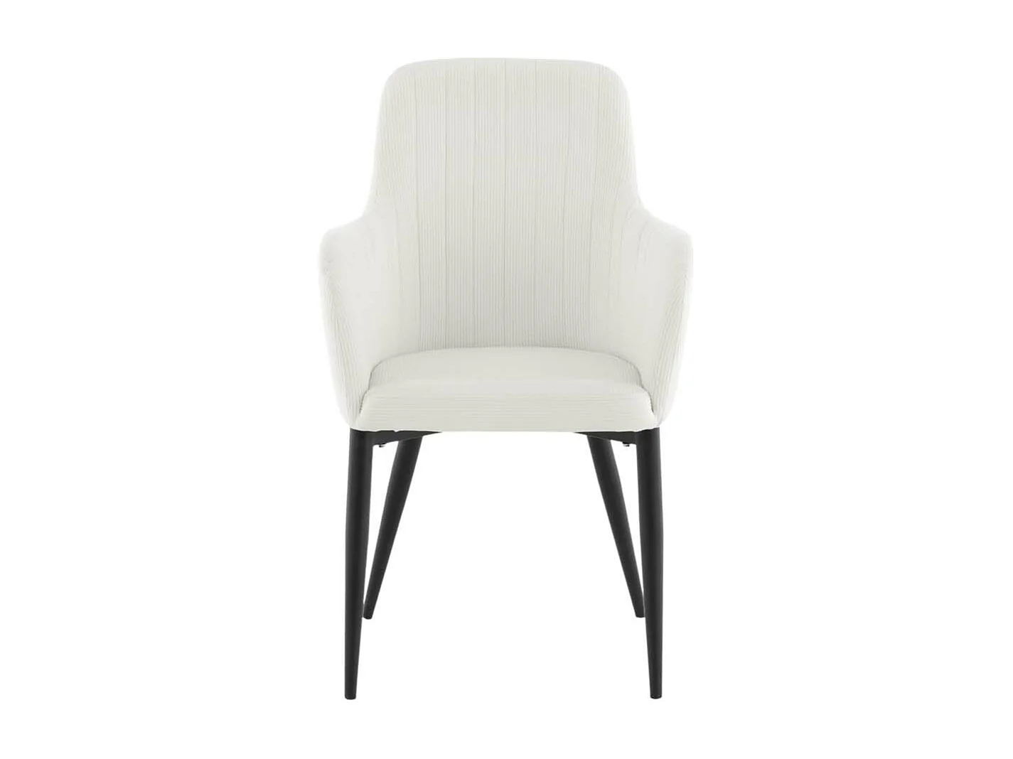 Comfort chaise de salle à manger avec accoudoirs velourss côtelé blanc