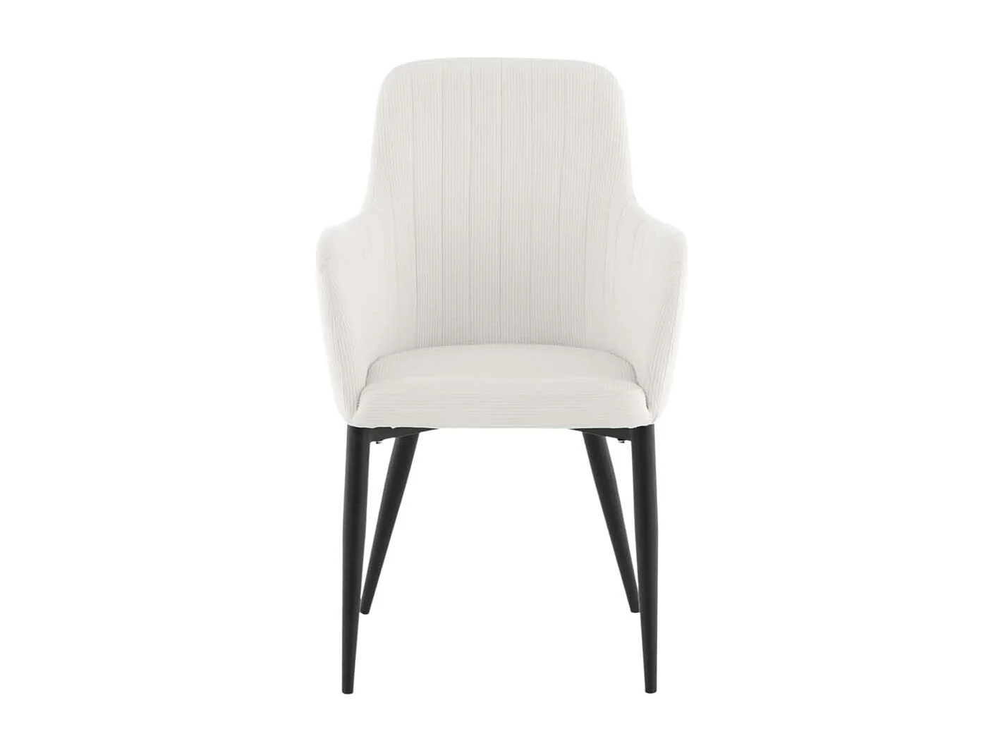 Comfort chaise de salle à manger avec accoudoirs velourss côtelé blanc