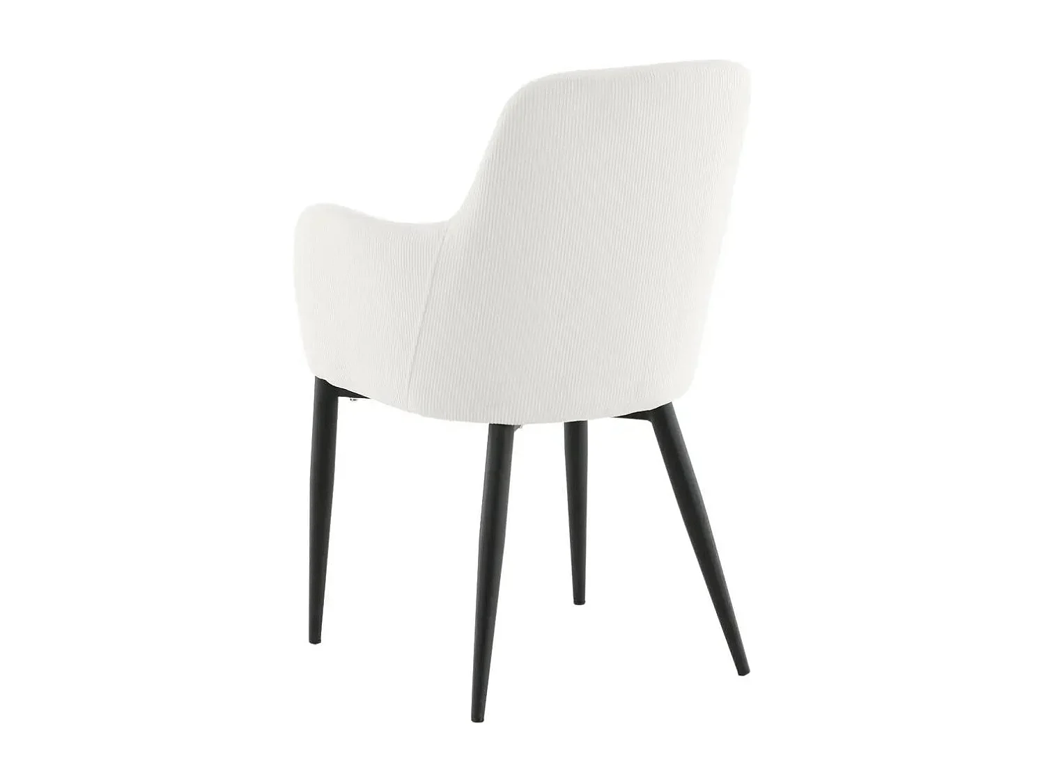 Comfort chaise de salle à manger avec accoudoirs velourss côtelé blanc