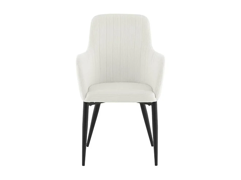 Comfort eetkamerstoel met armleuningen fluweel wit.