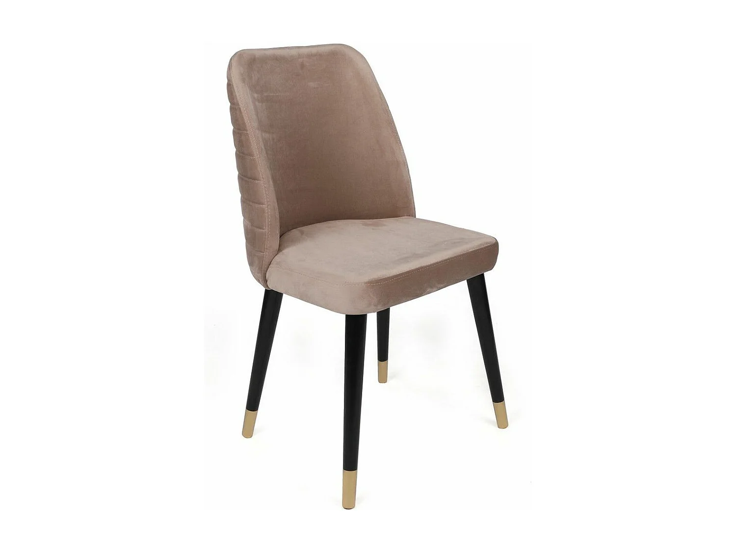 Lot de 2 chaises Vatri Velours Beige et Métal Noir et Or