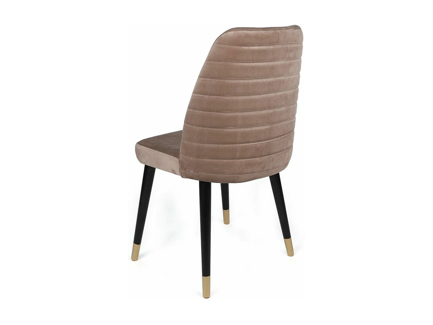 Lot de 2 chaises Vatri Velours Beige et Métal Noir et Or