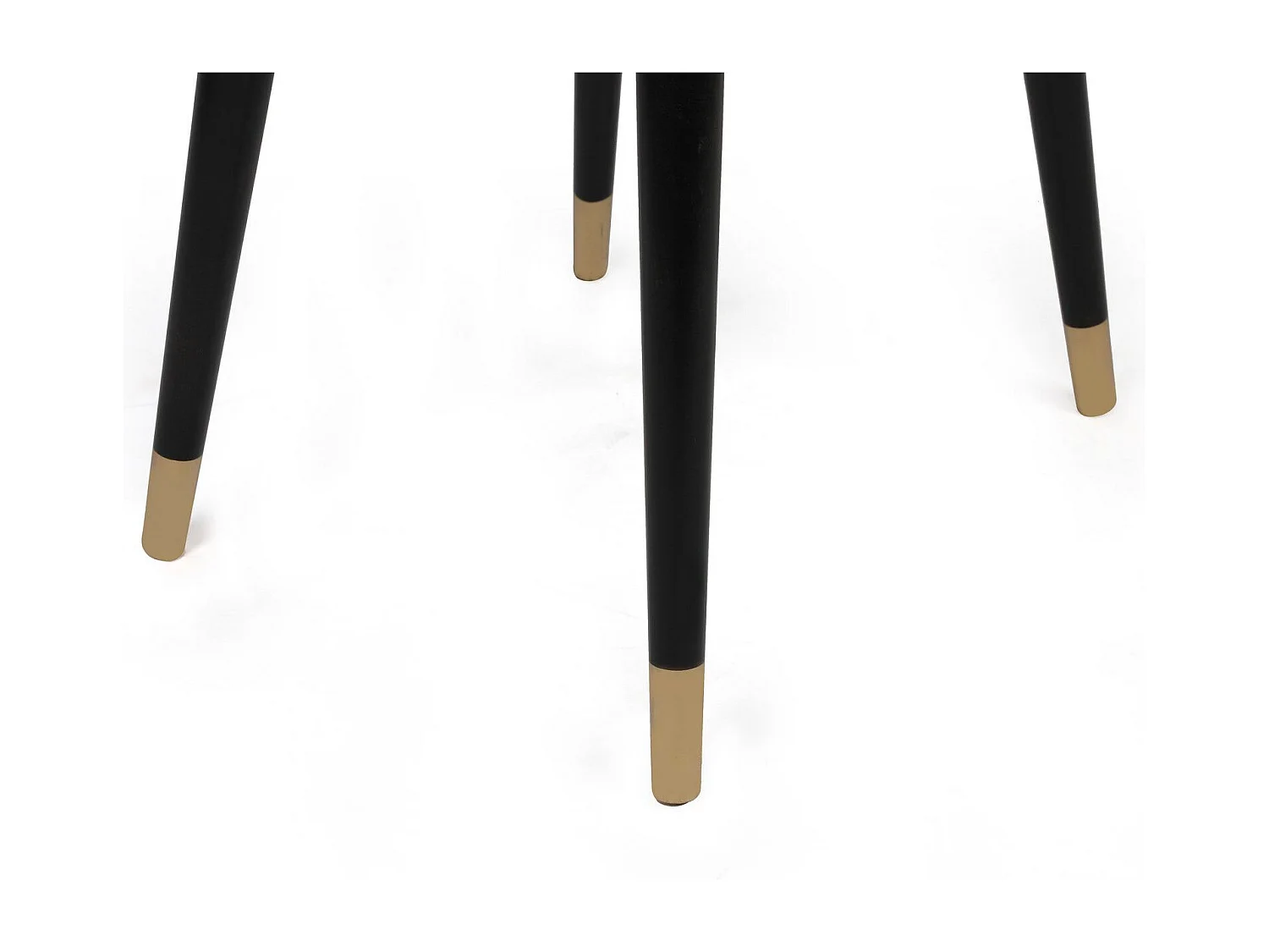 Lot de 2 chaises Vatri Velours Beige et Métal Noir et Or