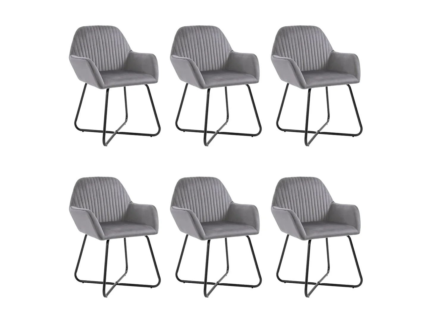 Chaises de salle à manger 6 pcs Gris Velours 4