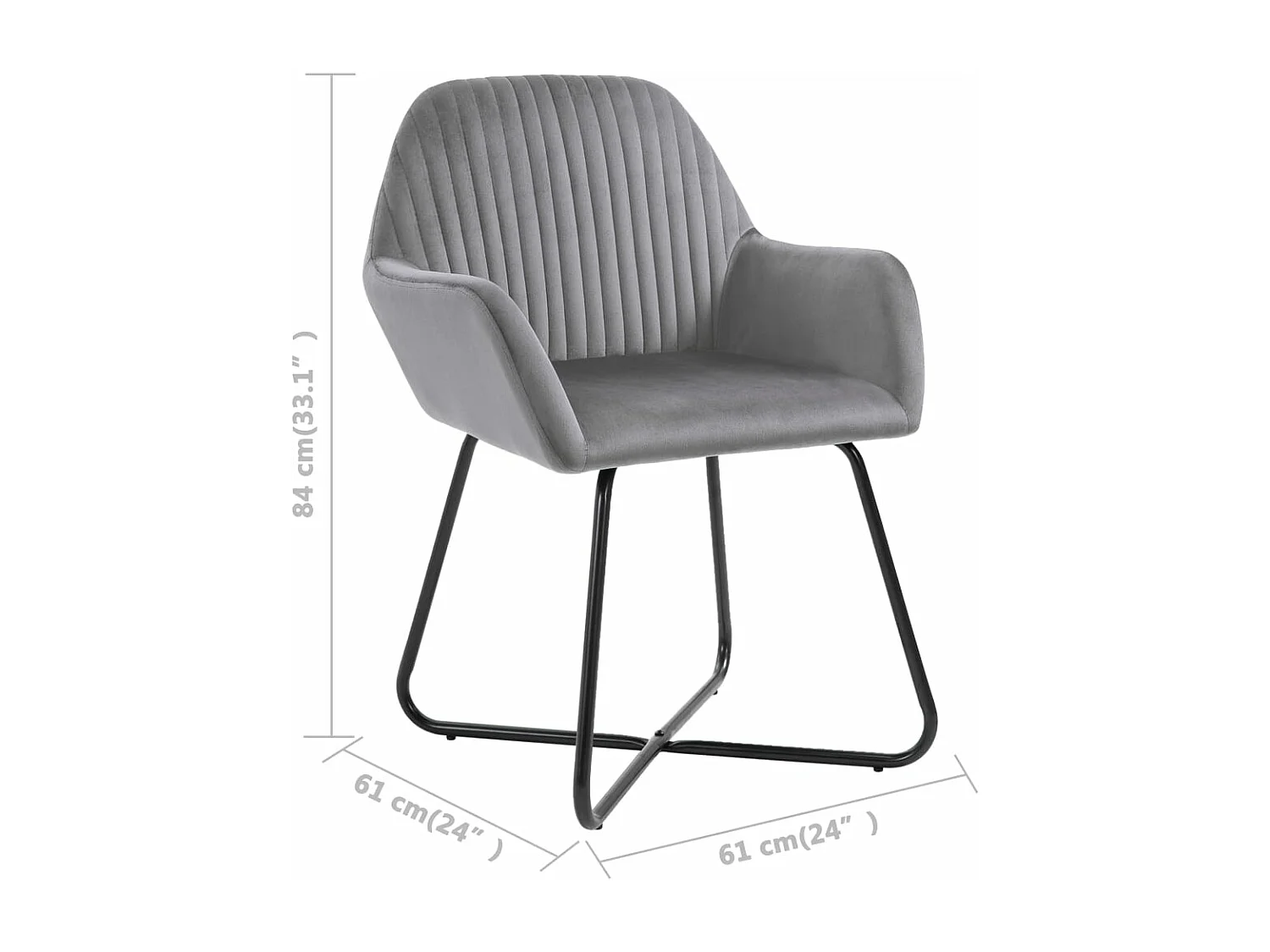 Chaises de salle à manger 6 pcs Gris Velours 4