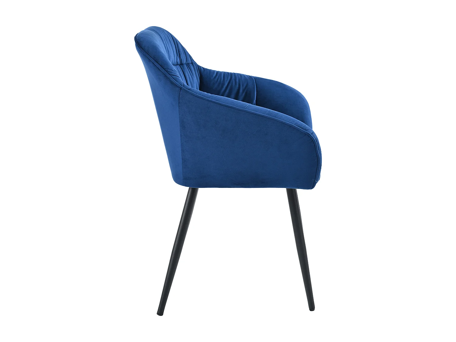 (set di 4) Sedie in velluto blu con gambe e braccioli regolabili in metallo, per sala da pranzo