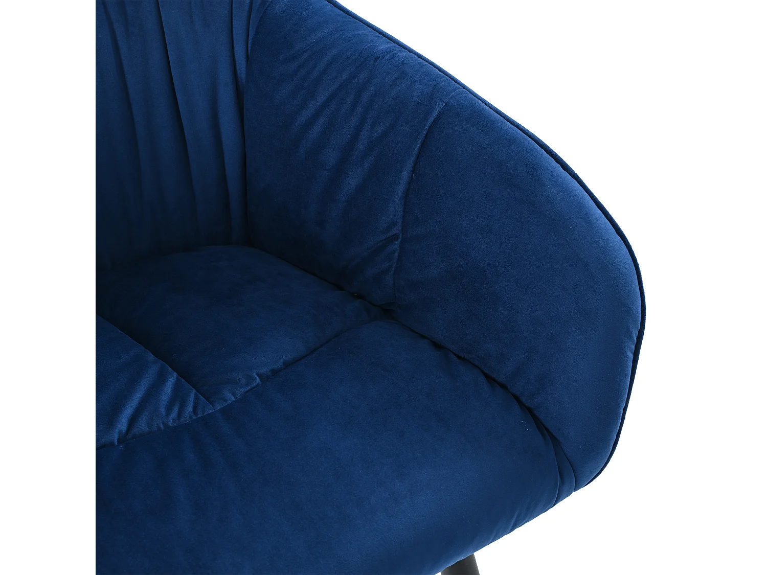 (set di 4) Sedie in velluto blu con gambe e braccioli regolabili in metallo, per sala da pranzo