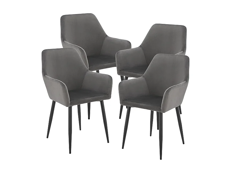 Lot de 4 chaises de salle à manger Hollola 86 x 57 x 56 cm gris foncé [en.casa]