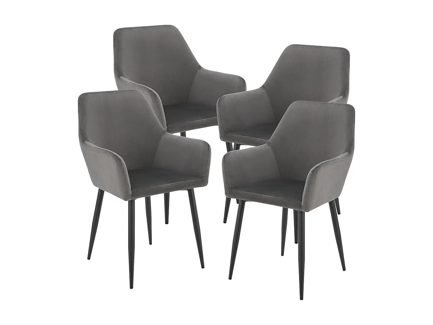 Lot de 4 chaises de salle à manger Hollola 86 x 57 x 56 cm gris foncé [en.casa]