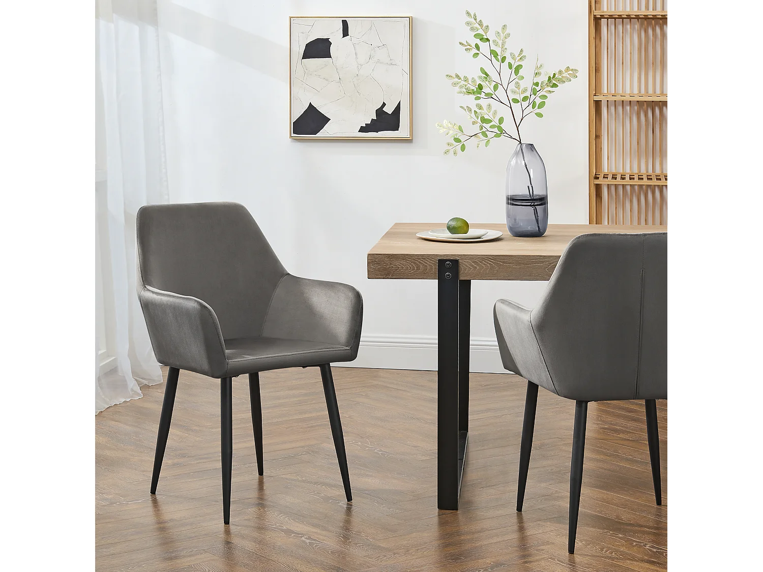 Lot de 4 chaises de salle à manger Hollola 86 x 57 x 56 cm gris foncé [en.casa]