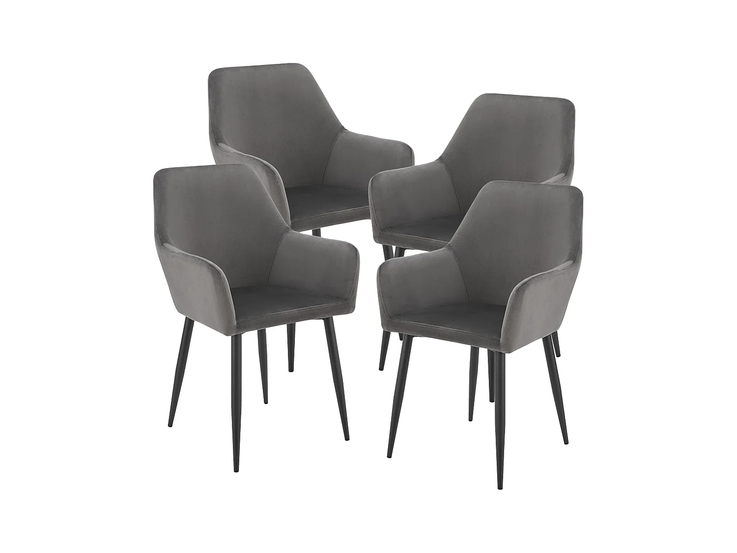 Lot de 4 chaises de salle à manger Hollola 86 x 57 x 56 cm gris foncé [en.casa]
