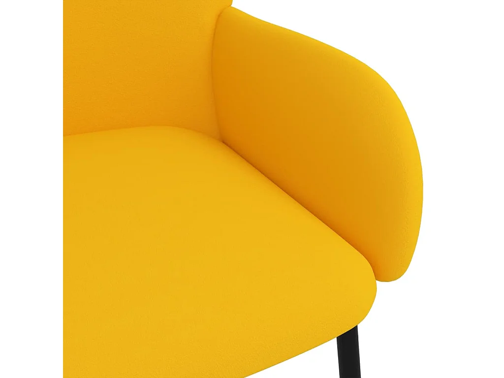 Chaises à manger lot de 2 Jaune Velours